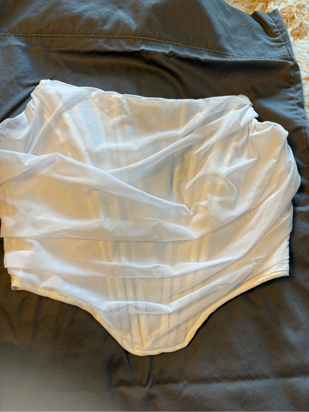 AKIRA White Sheer Mesh Strapless Corset Top XL NWT